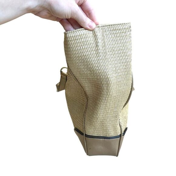 Calvin Klein raffia woven metallic tote‎ bag - Picture 3 of 16
